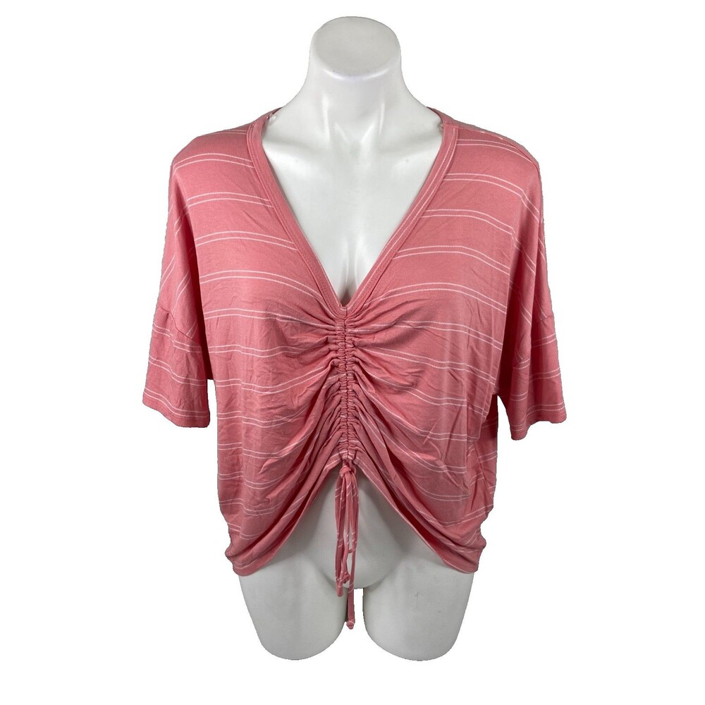 Fantastic Fawn Women Medium Peach Top Cinch Front Cropped NWT